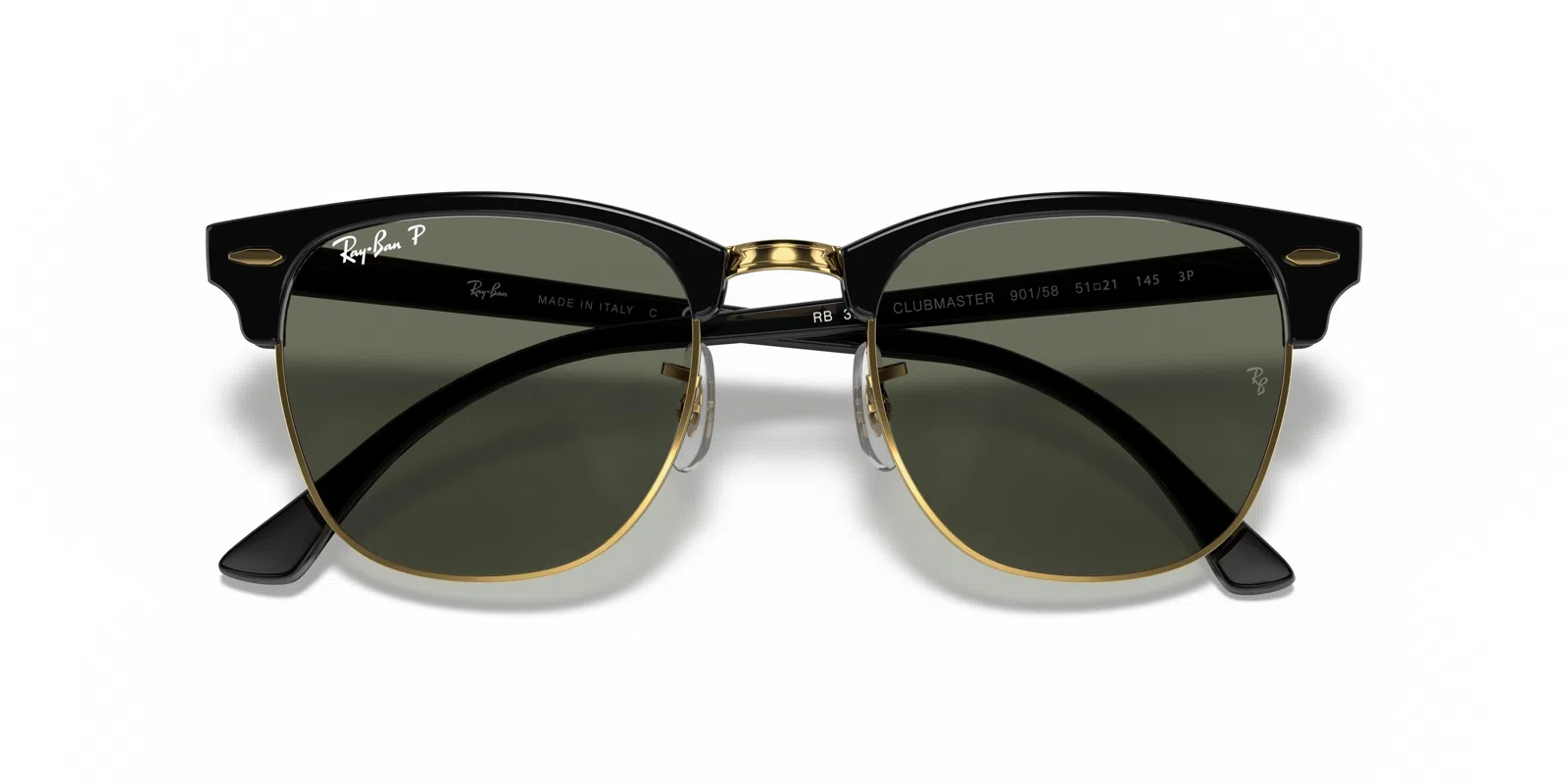 Ray-Ban Clubmaster 0RB3016 Sunglasses - Grey On Black - view 20